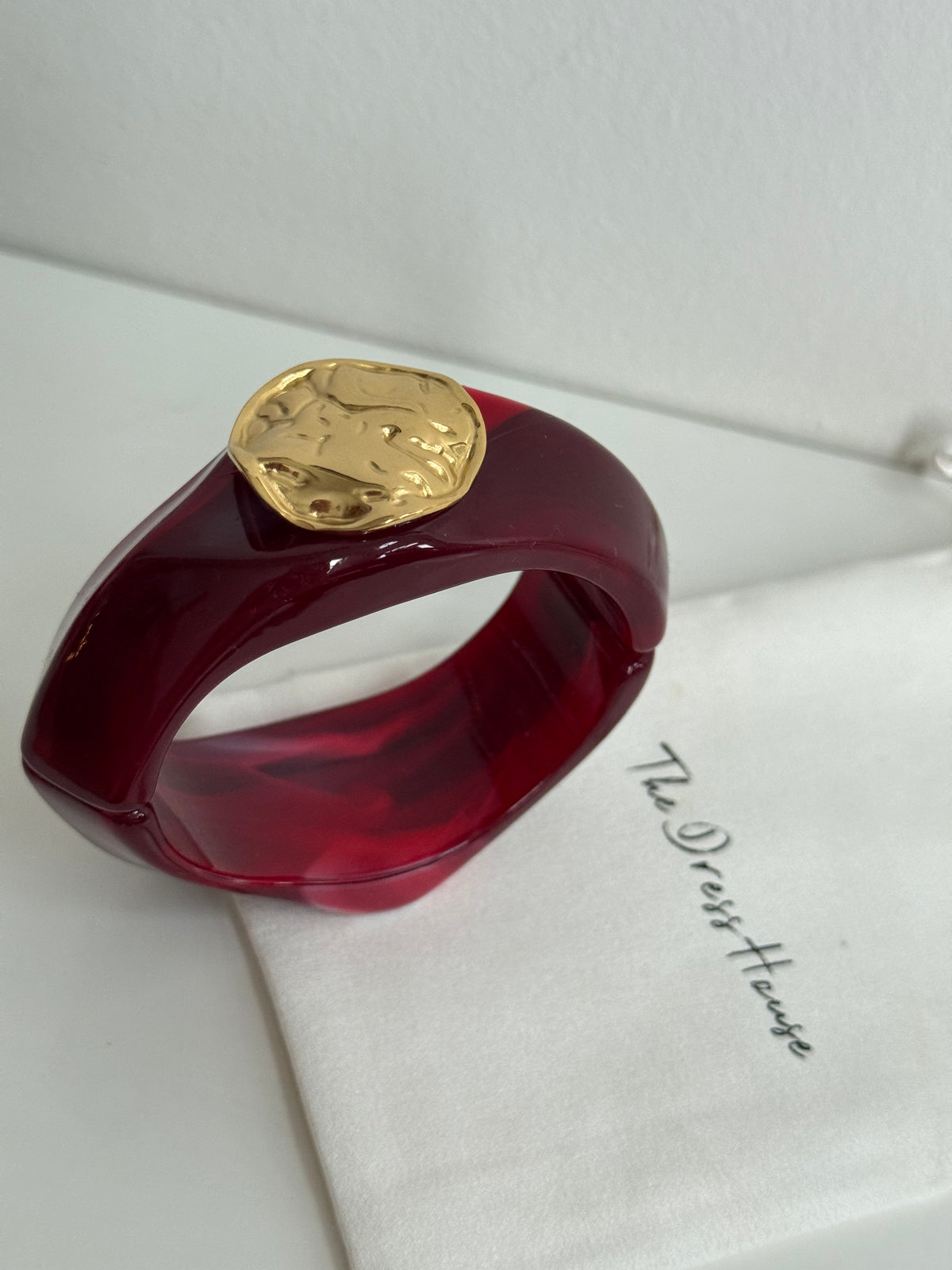 Emily - Wine Red Gold Bangle