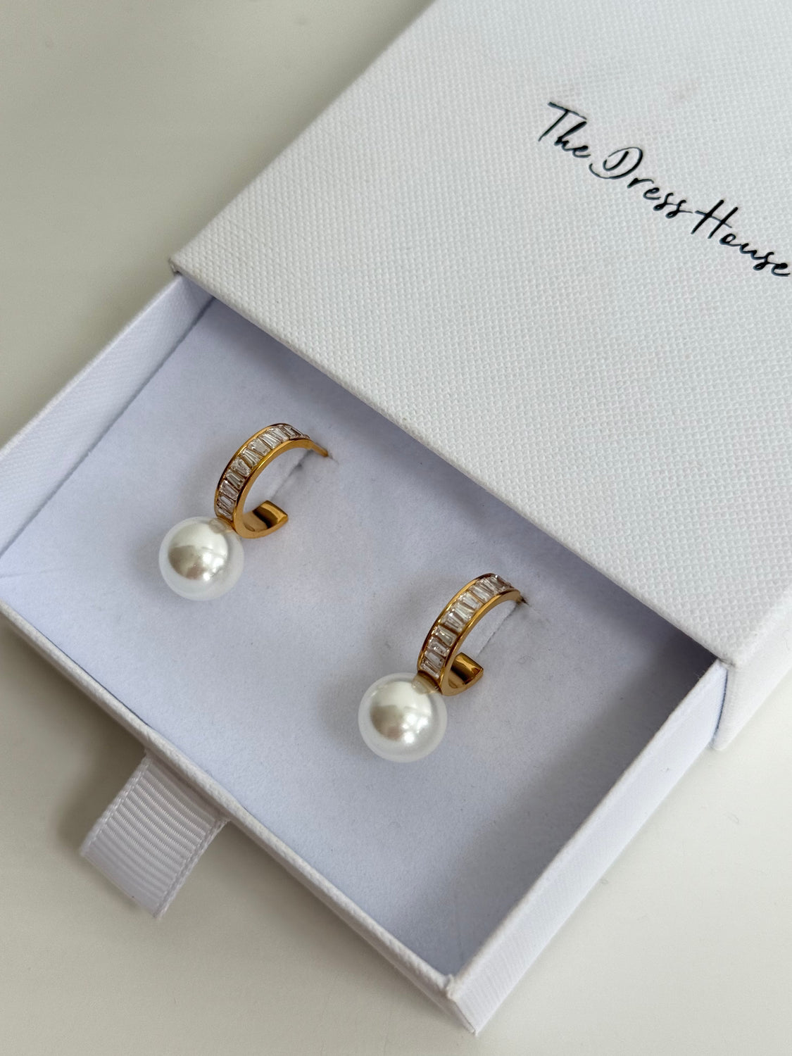 Bea - Gold Diamanté Hoop Earring