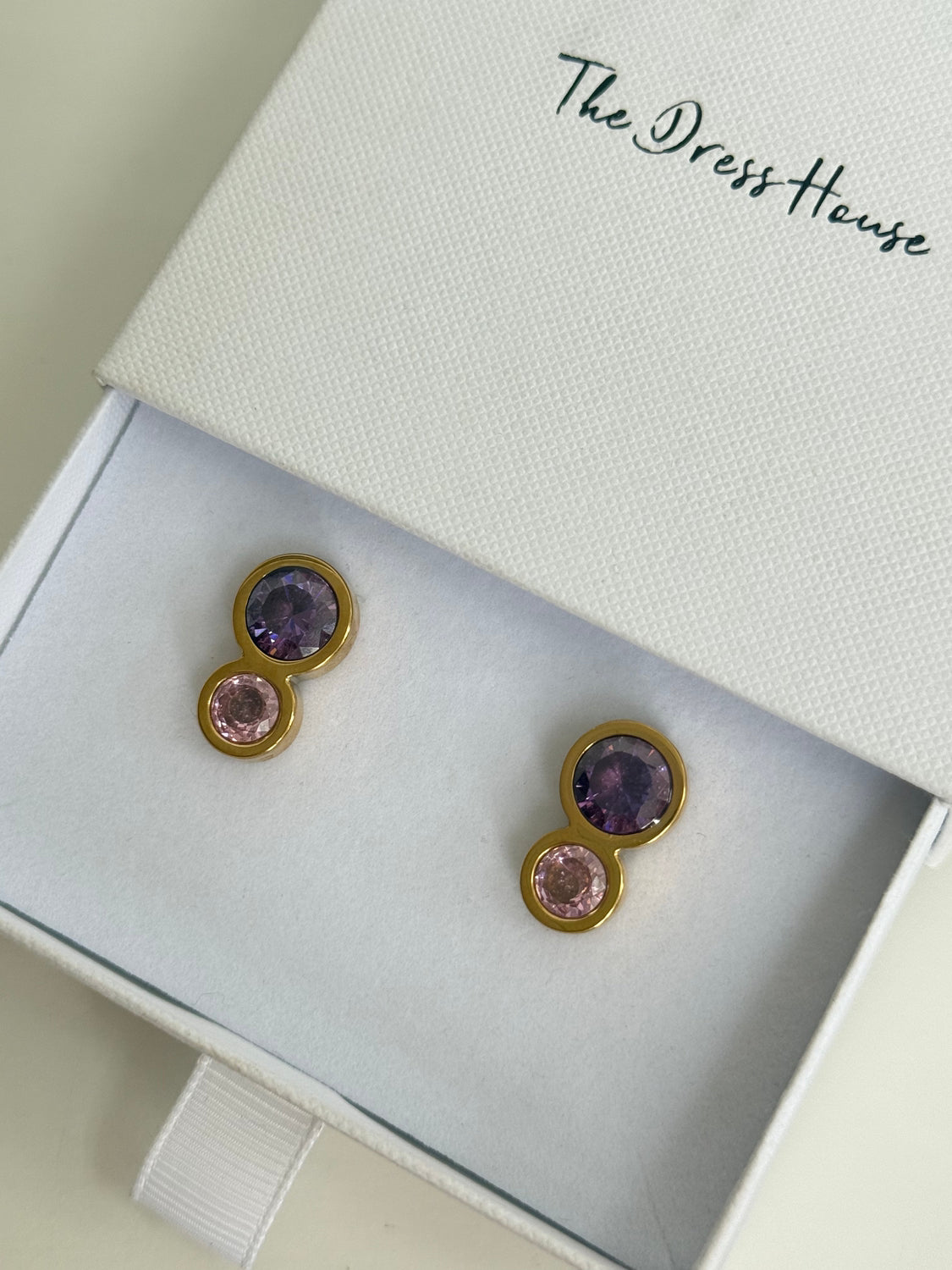 Minnie - Gold Purple Pink Earring