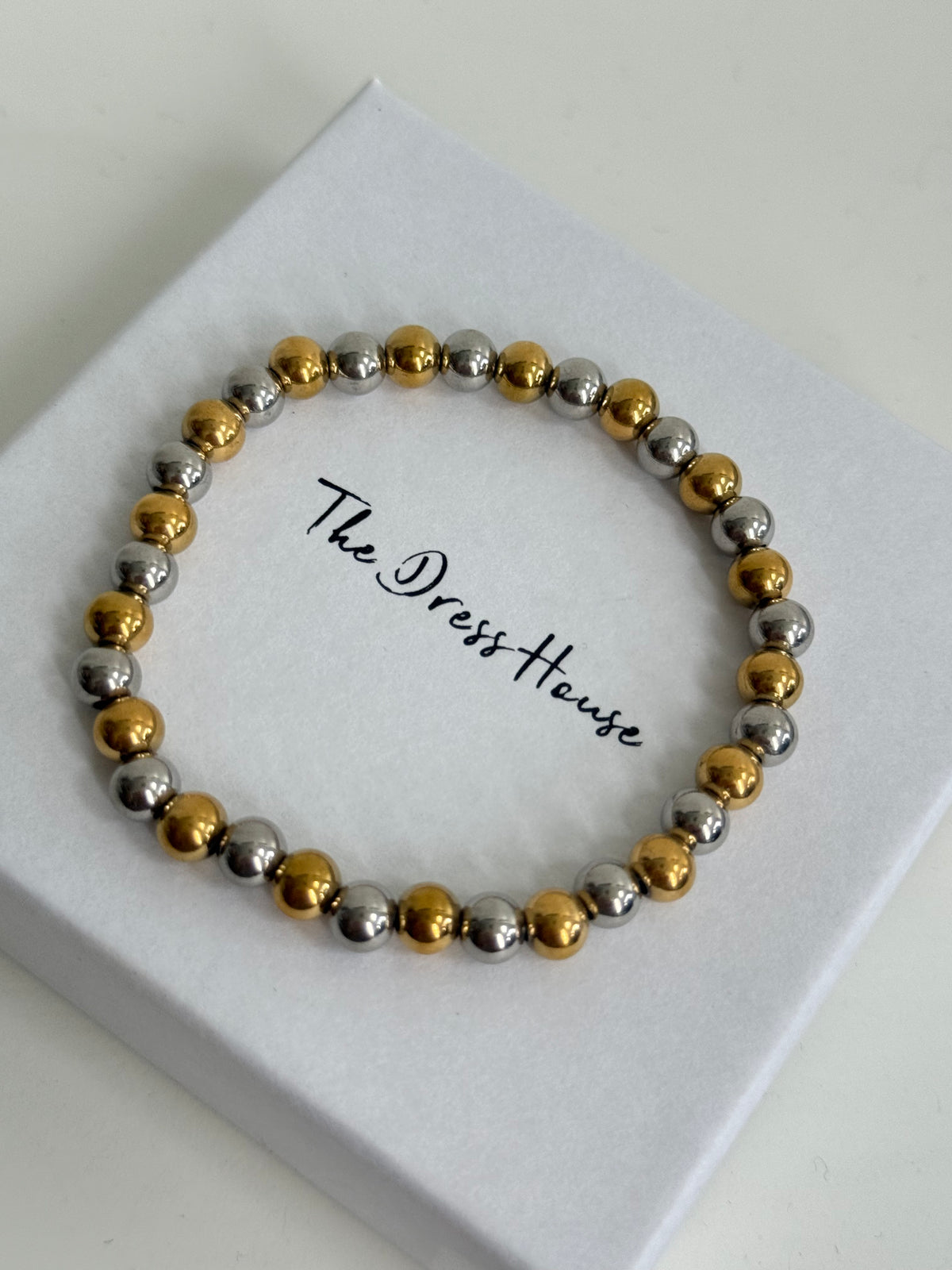 Nancie - Gold Silver Mixed Bead Bracelet