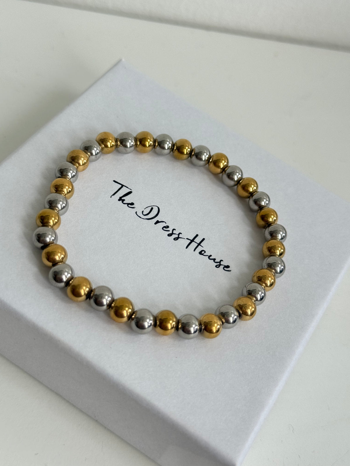 Nancie - Gold Silver Mixed Bead Bracelet