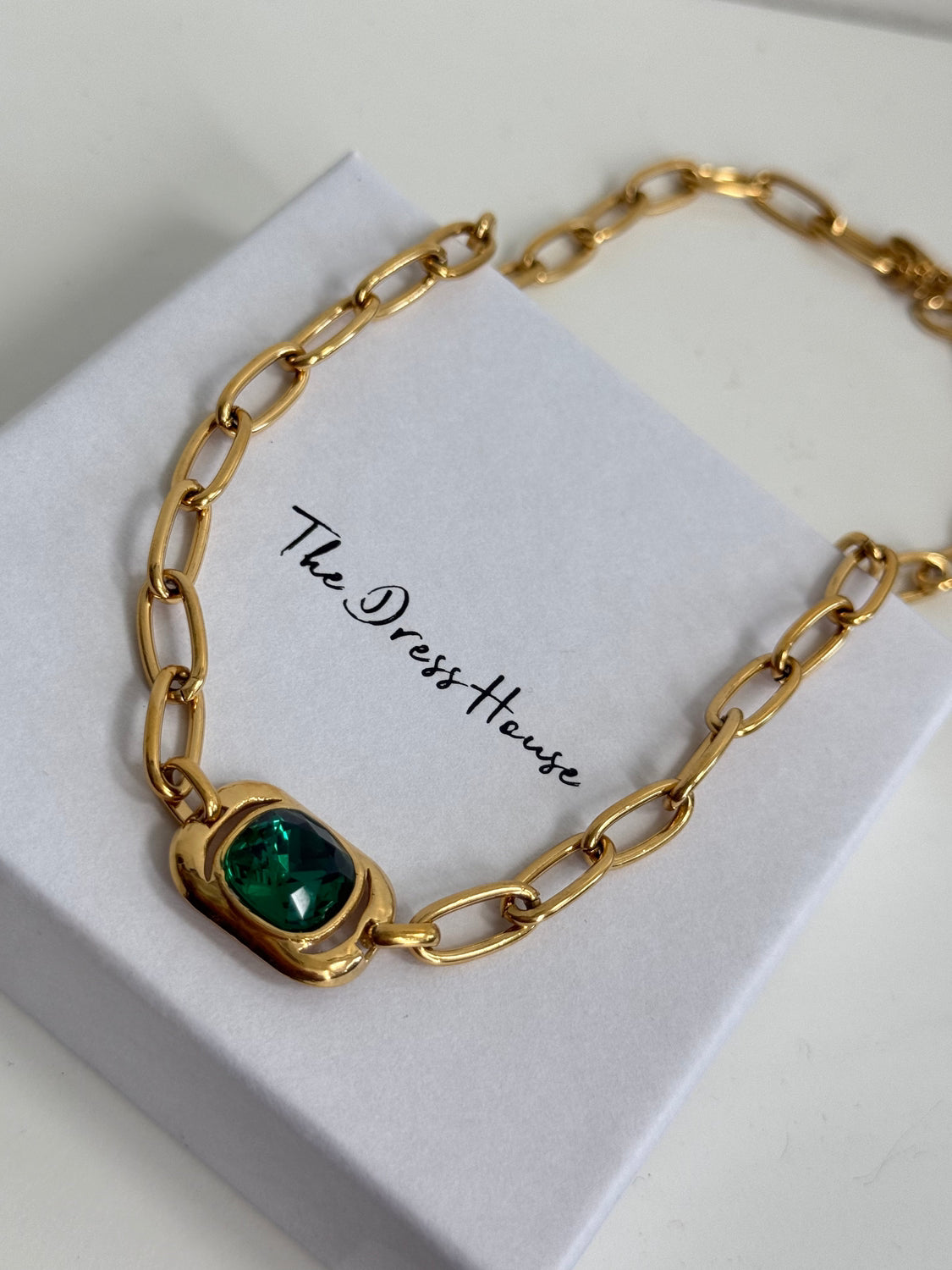 Odet - Gold Green Necklace