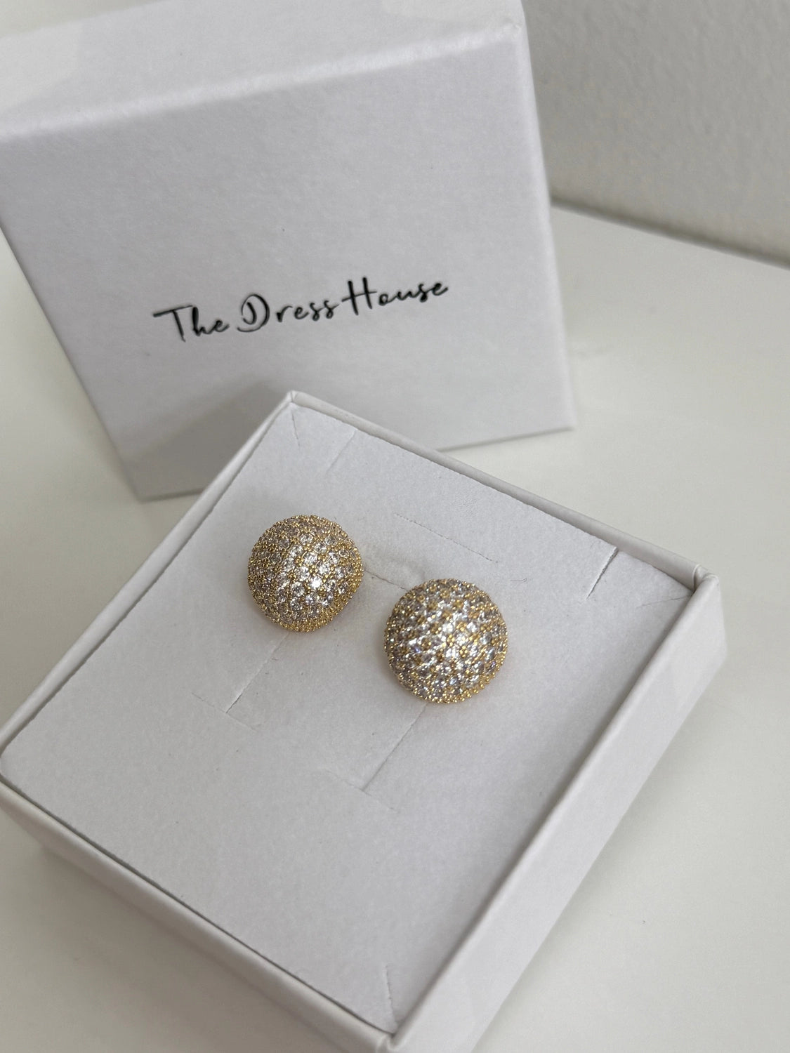 Carina - Gold Diamanté Stud Earring