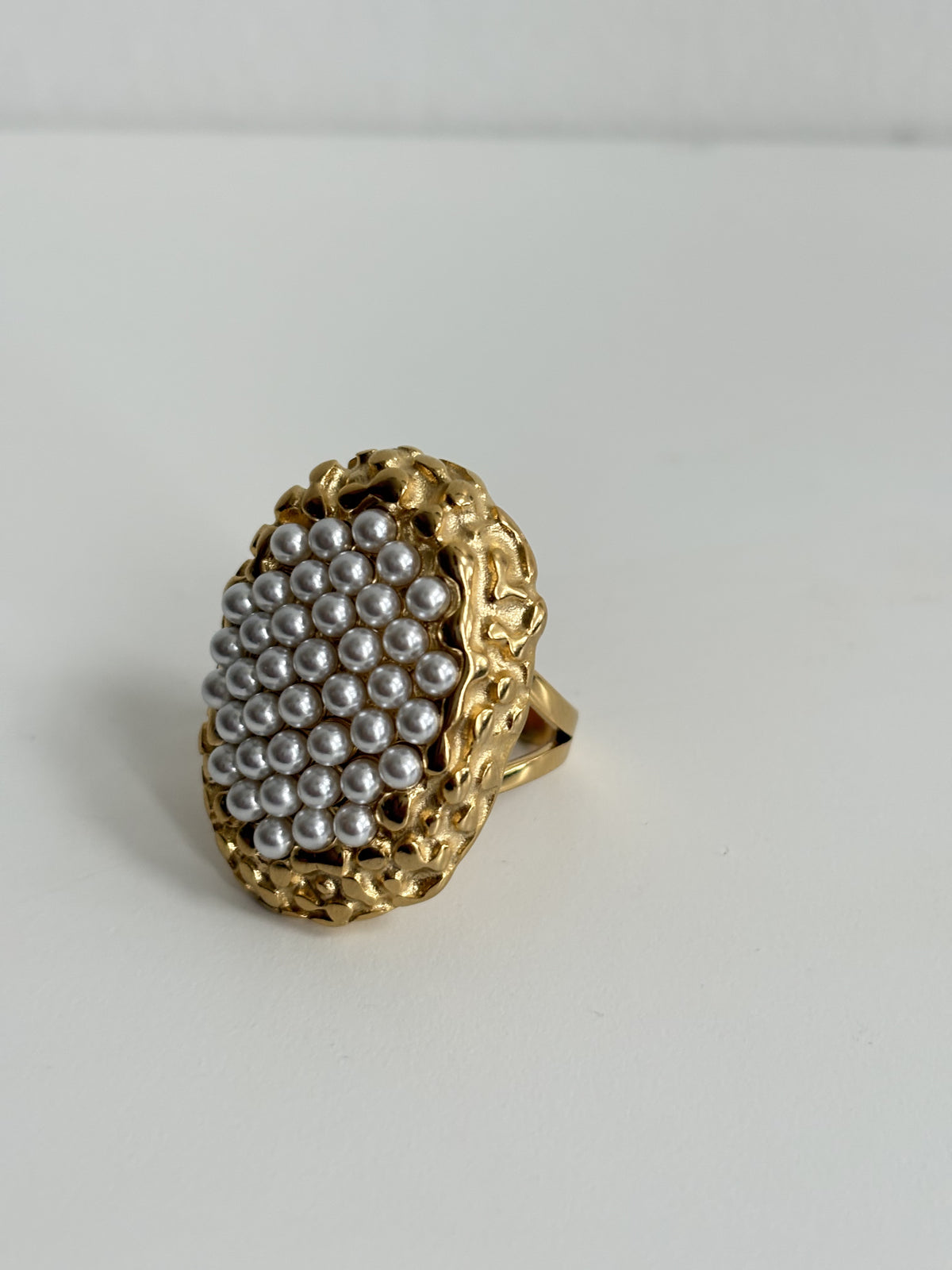 Bethany - Gold Pearl Adjustable Ring