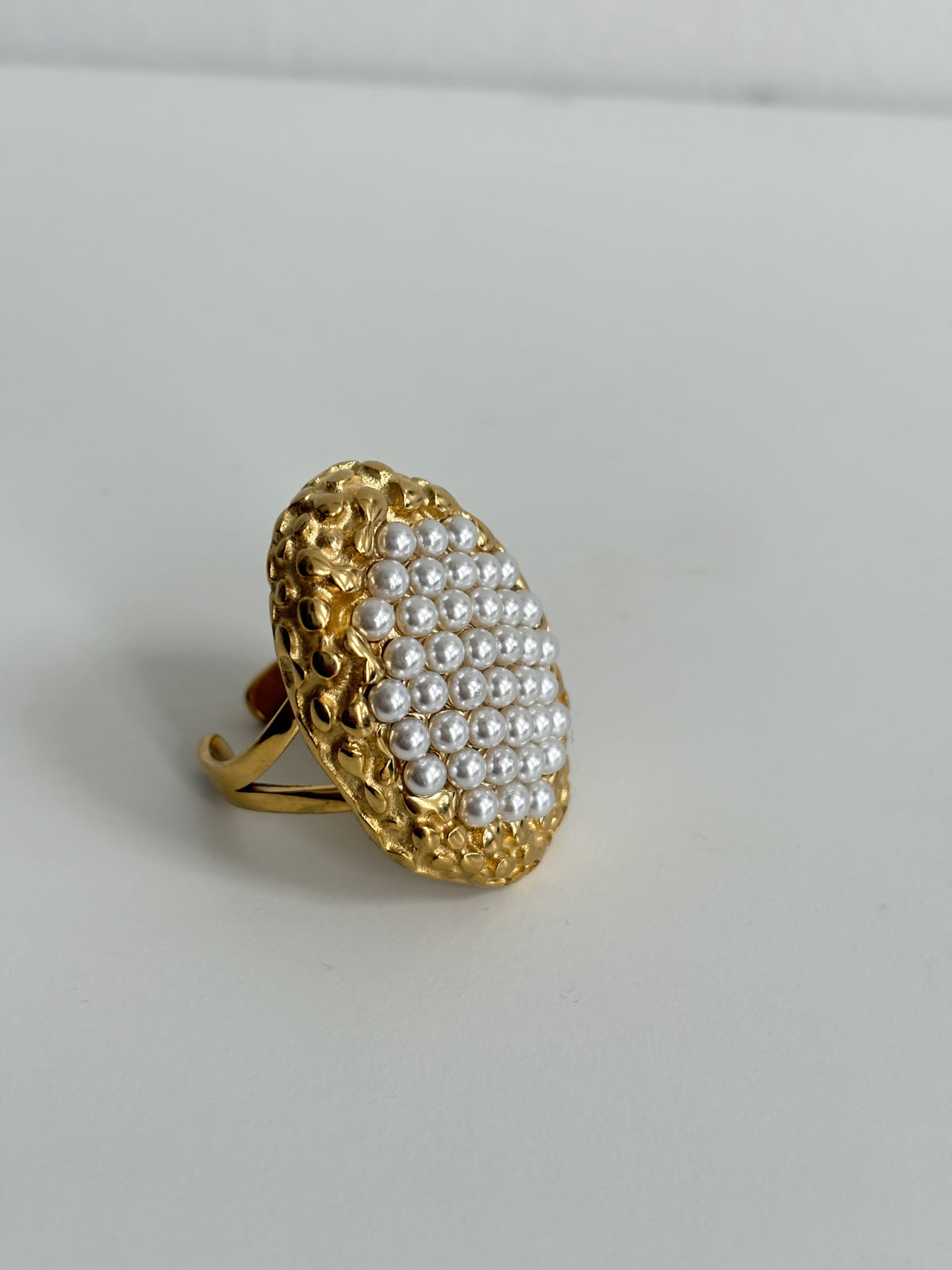 Bethany - Gold Pearl Adjustable Ring