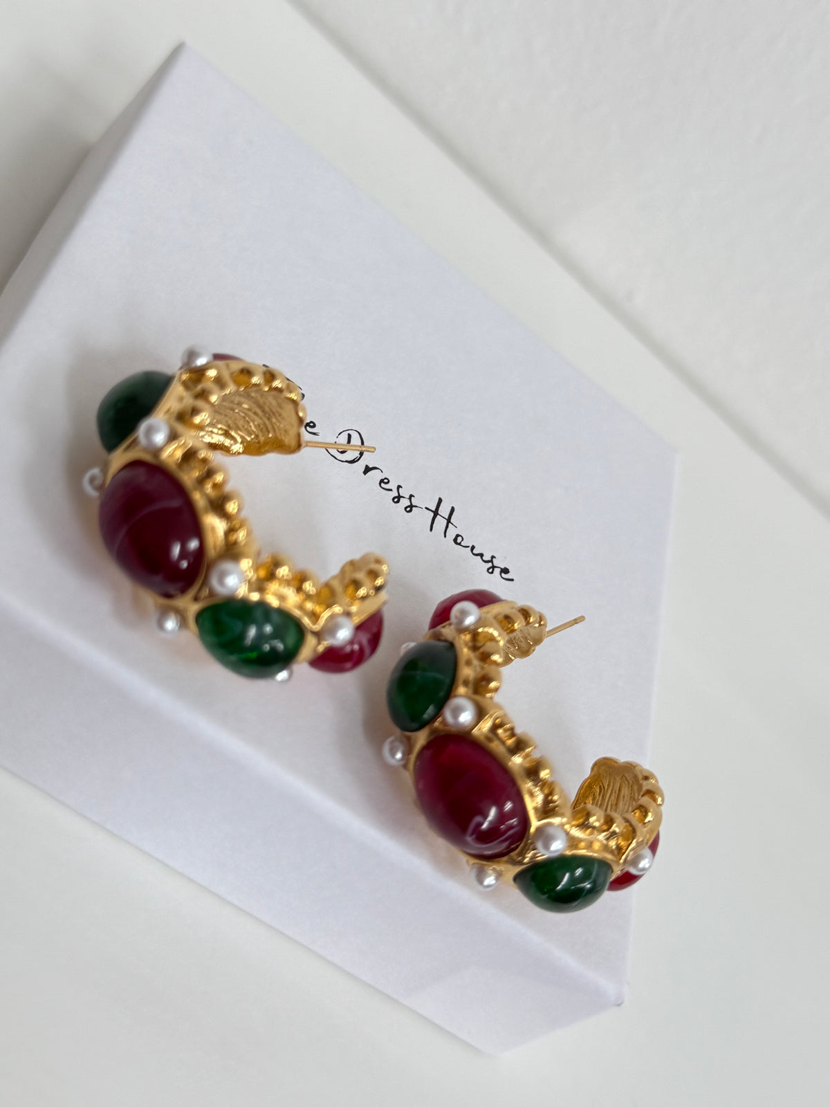 Marita - Green Gold Red Earring