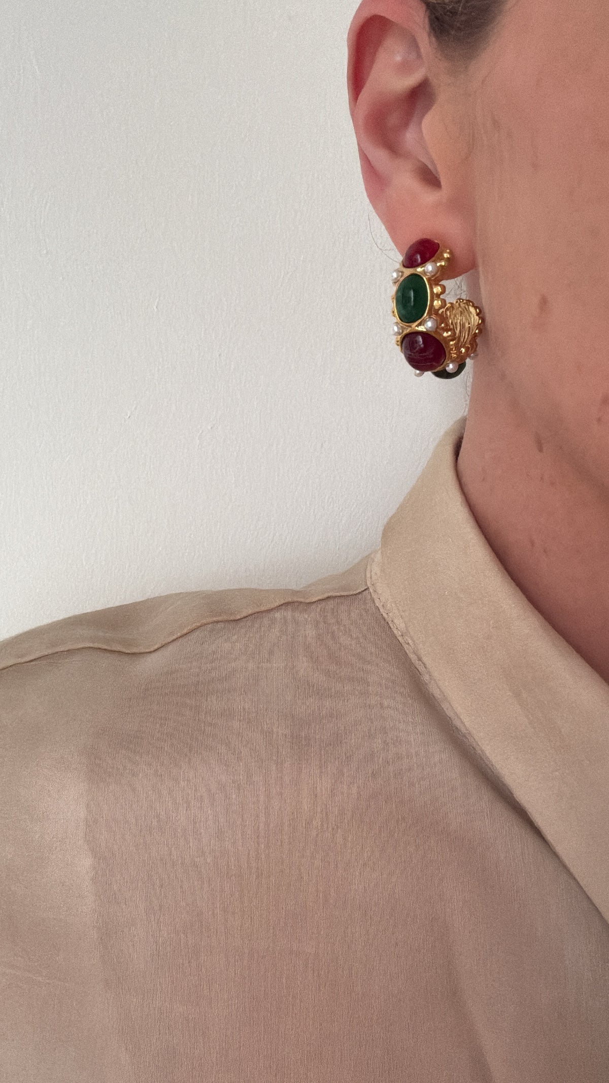 Marita - Green Gold Red Earring