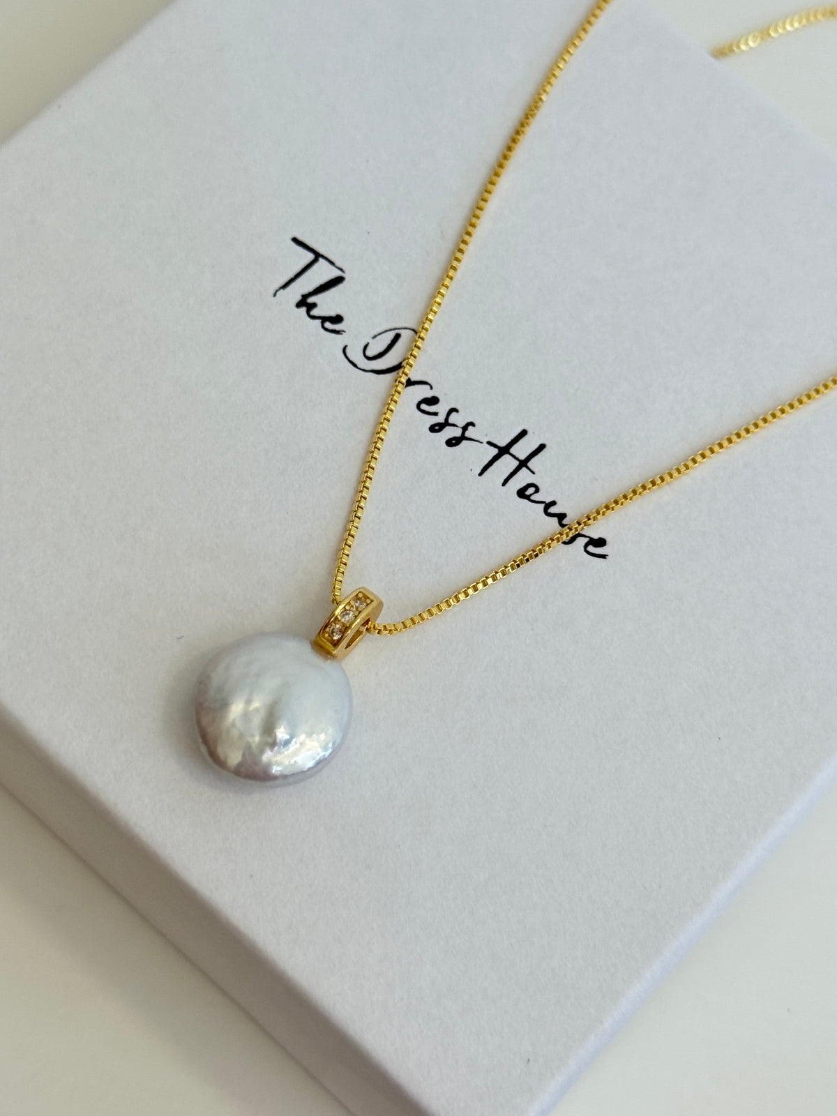 Sadie - Gold Pearl Necklace Earring Set