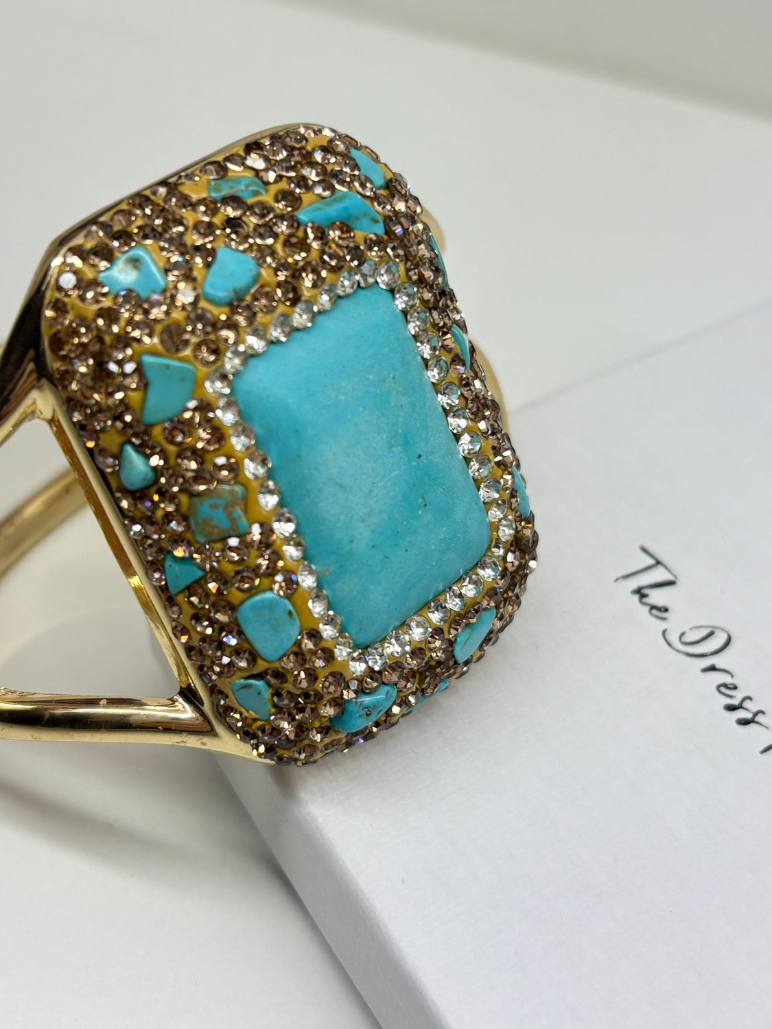 Kacy - Gold Turquoise Bangle
