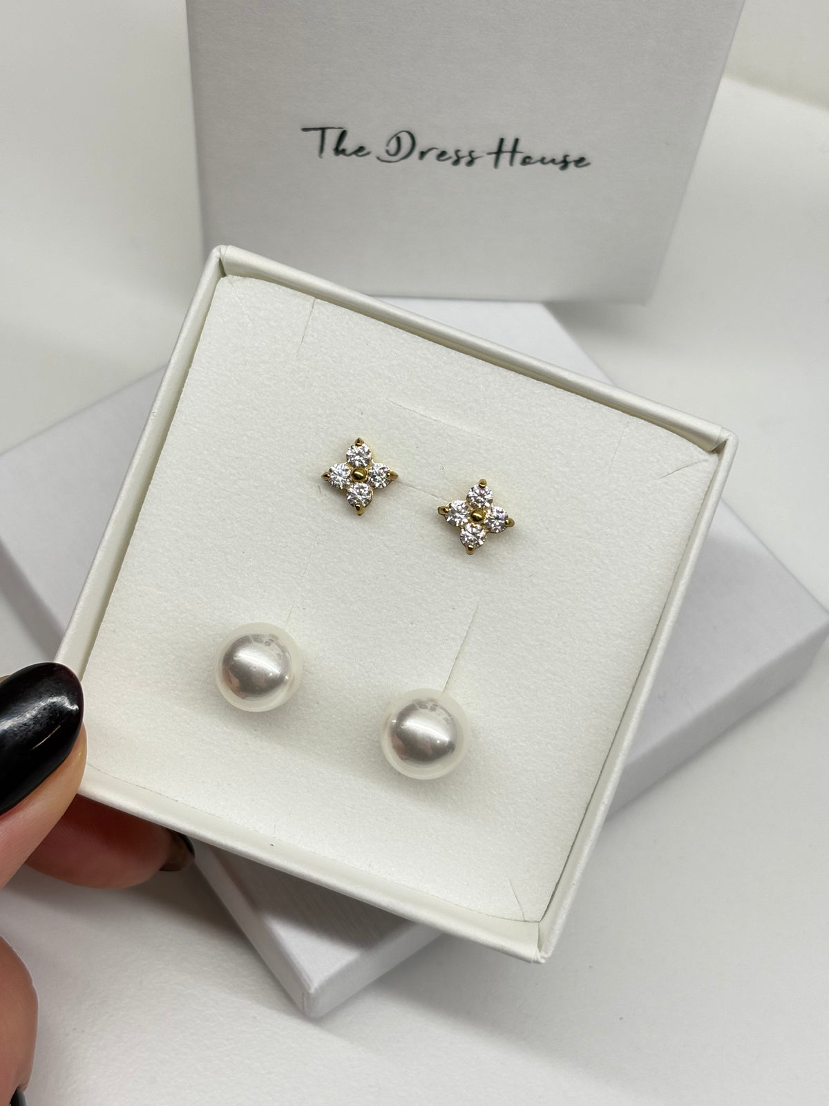 Amber - Gold Pearl Earring Gift Set