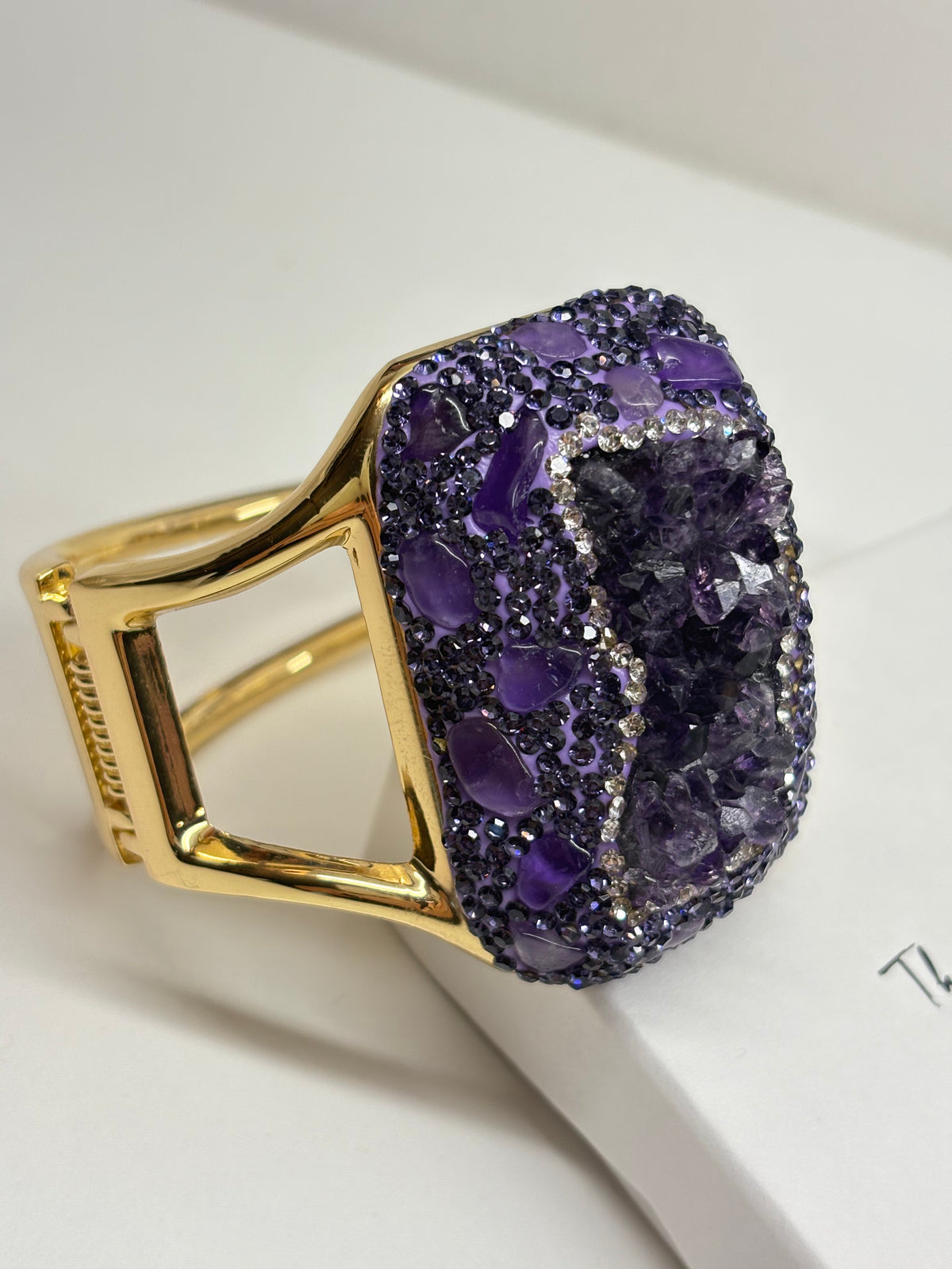 Lily - Gold Purple Cuff Bangle