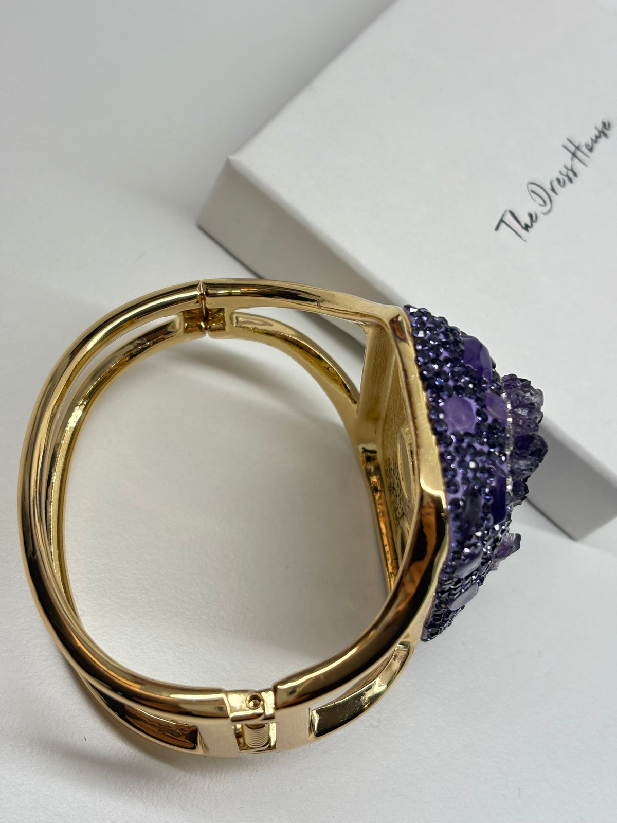 Lily - Gold Purple Cuff Bangle