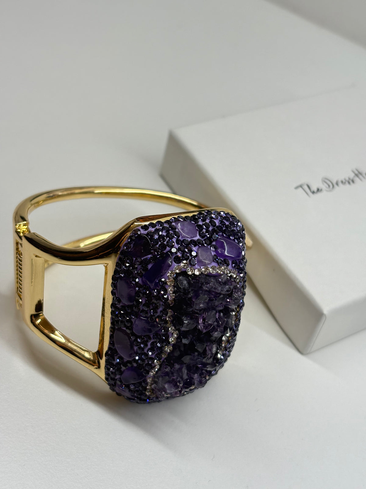 Lily - Gold Purple Cuff Bangle