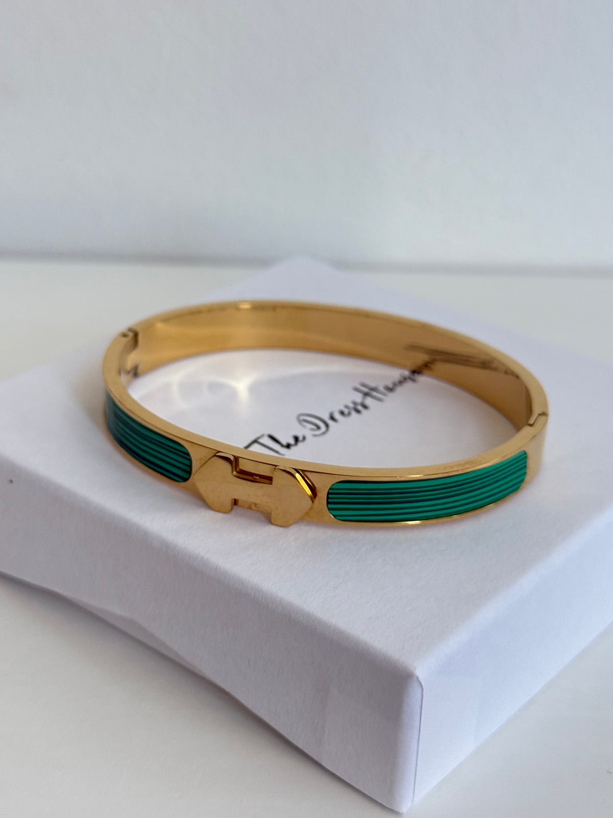 Hailie - Green Gold Bangle Bracelet