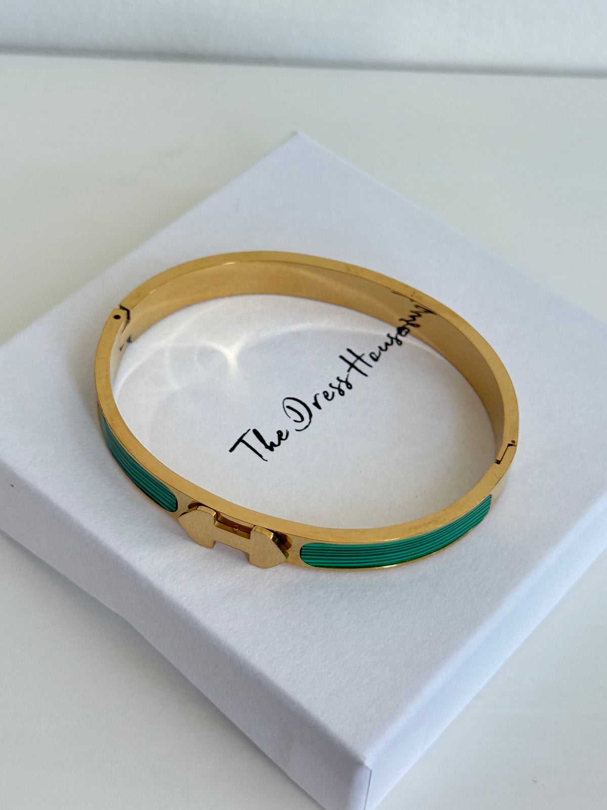 Hailie - Green Gold Bangle Bracelet