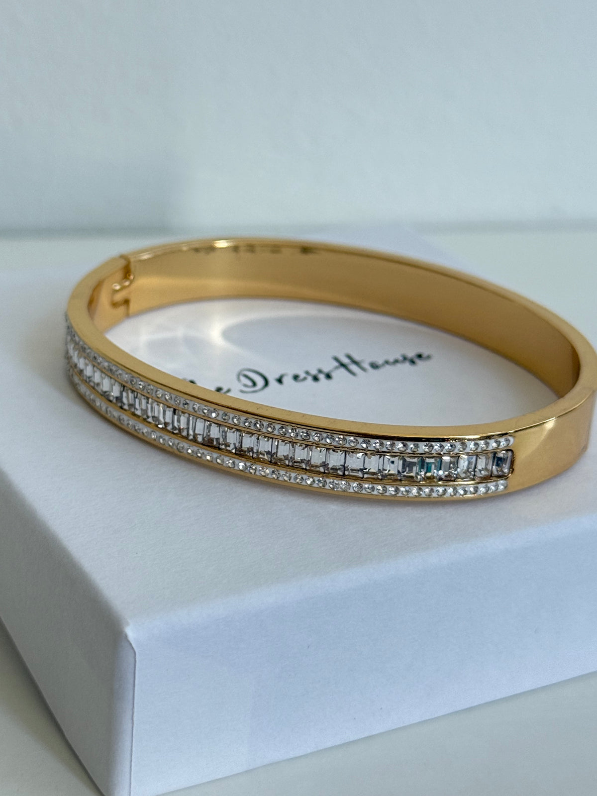 Olivia May - Gold Diamanté Bangle Bracelet