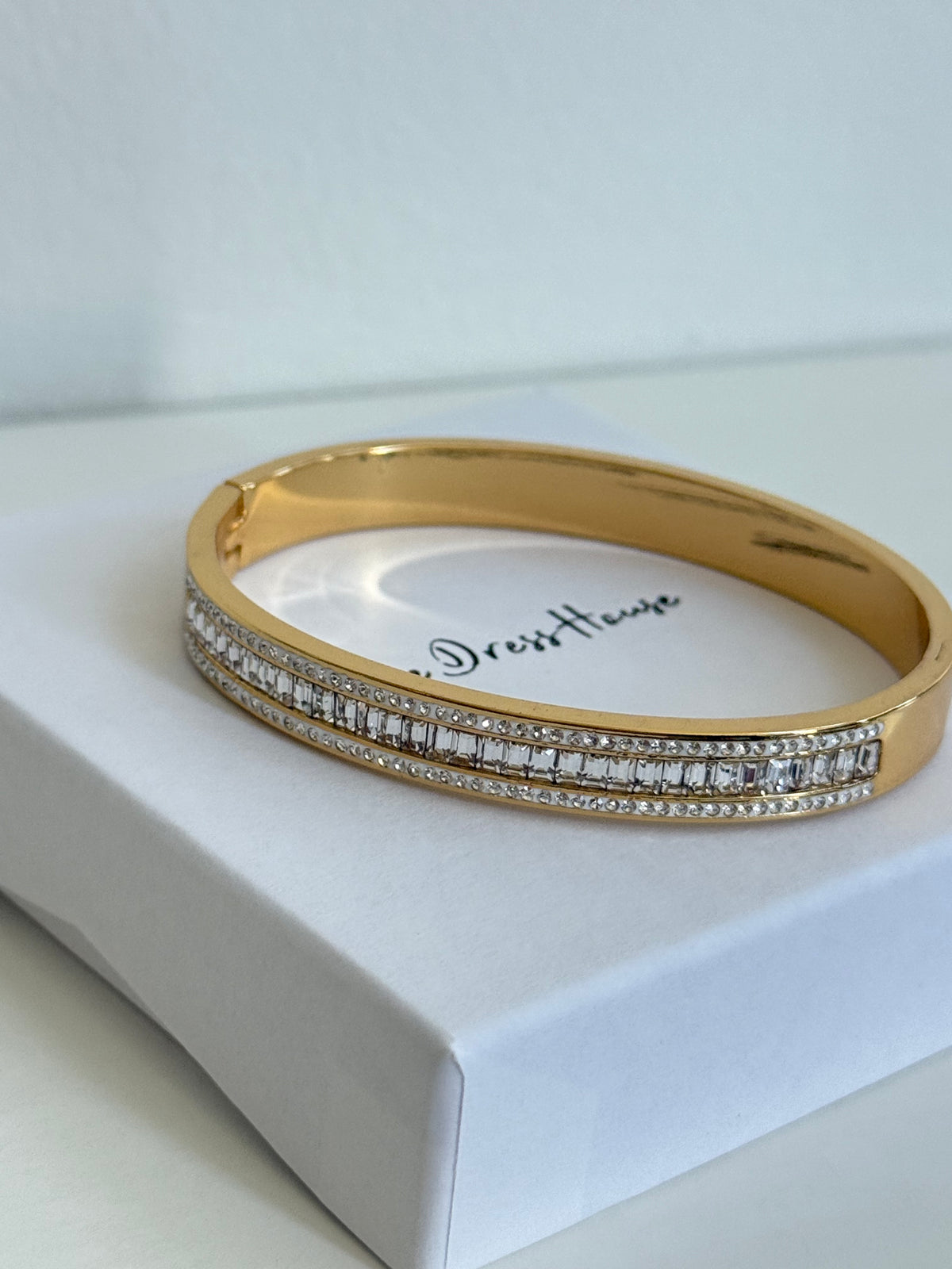 Olivia May - Gold Diamanté Bangle Bracelet