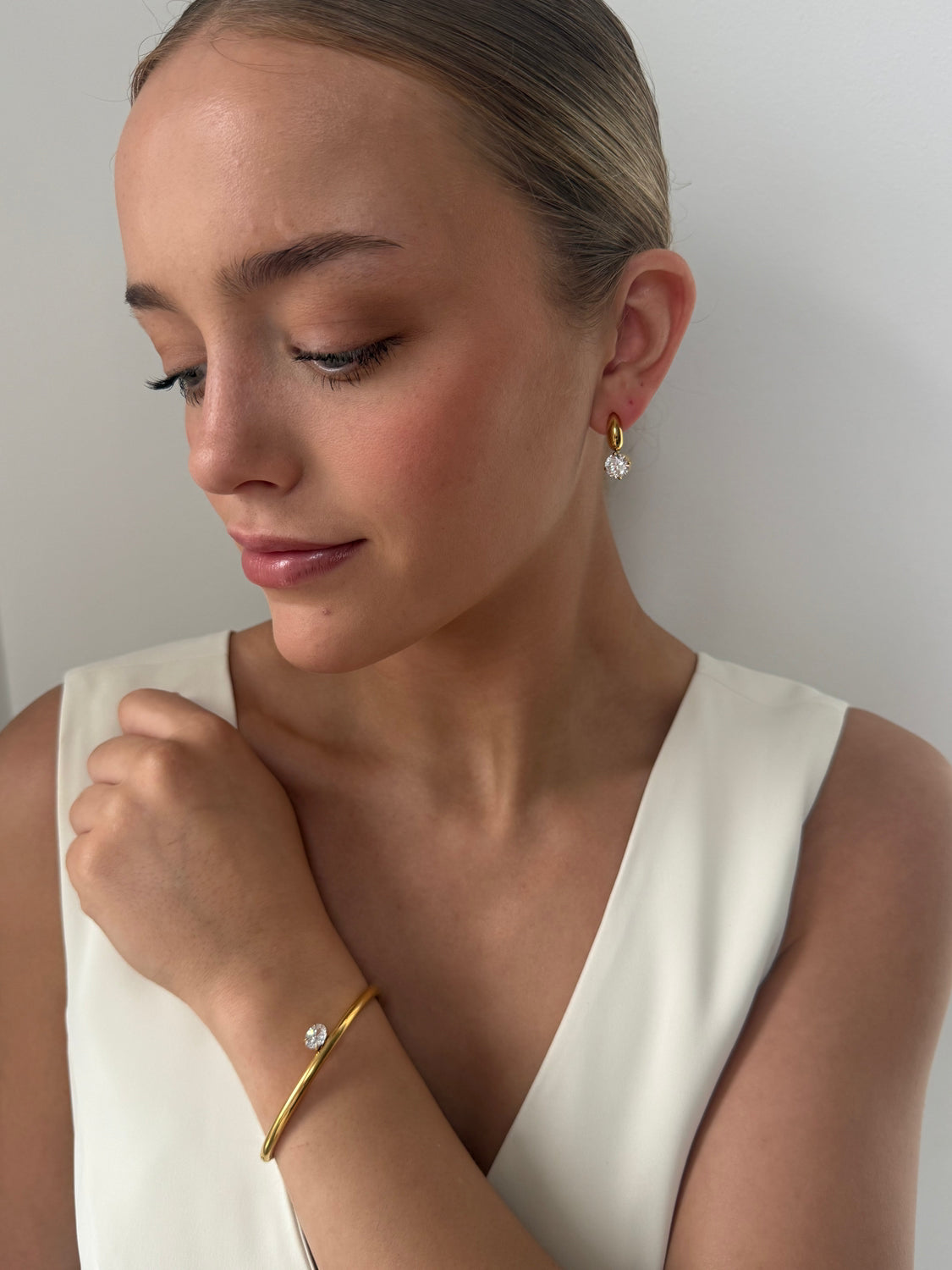 Celine - Gold Diamanté Earring