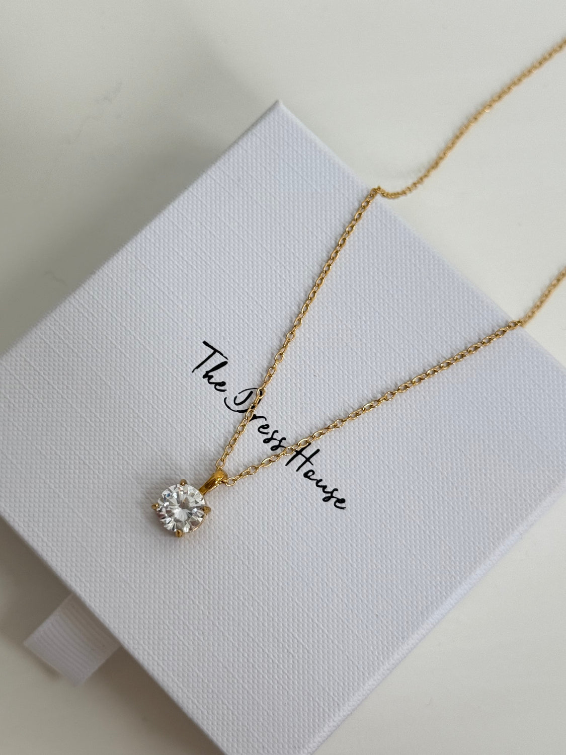 Floating Diamond Gold Necklace