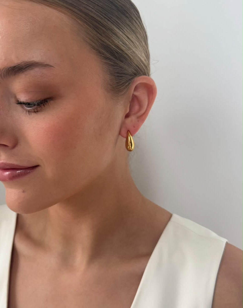 Simone - Gold Hoop Dome Earring