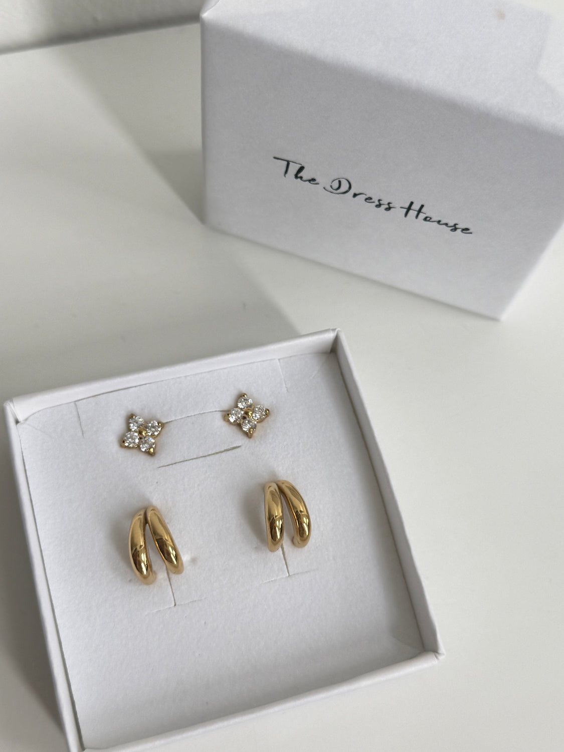 Stacking Gold Jen Earring Hoop Stud Set