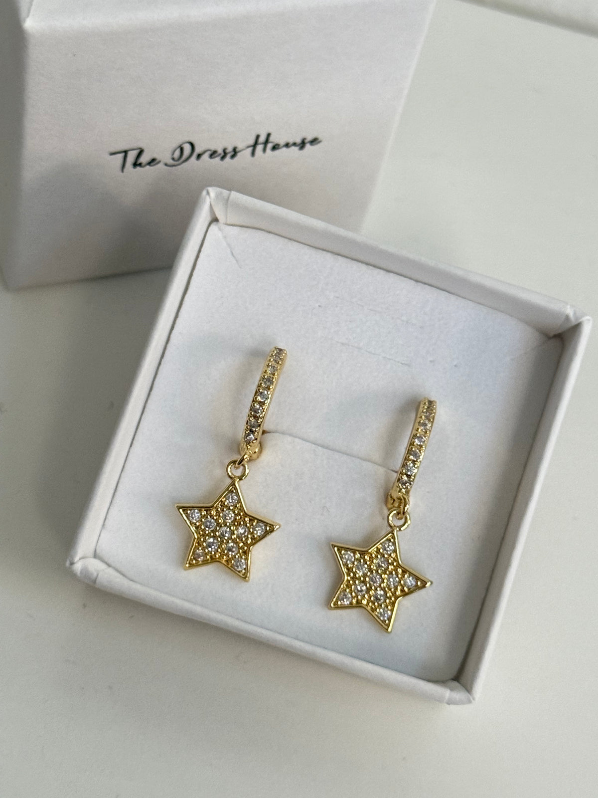 Starla - Gold Star Hoop Earring