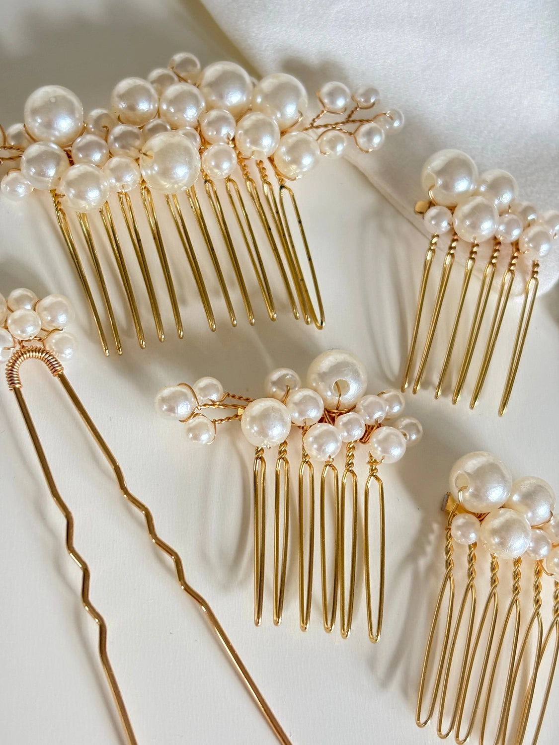 Ada - Gold Pearl Bridal Pins